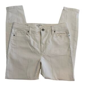 LOFT Women’s White High Rise Skinny Ankle Jeans Size 8